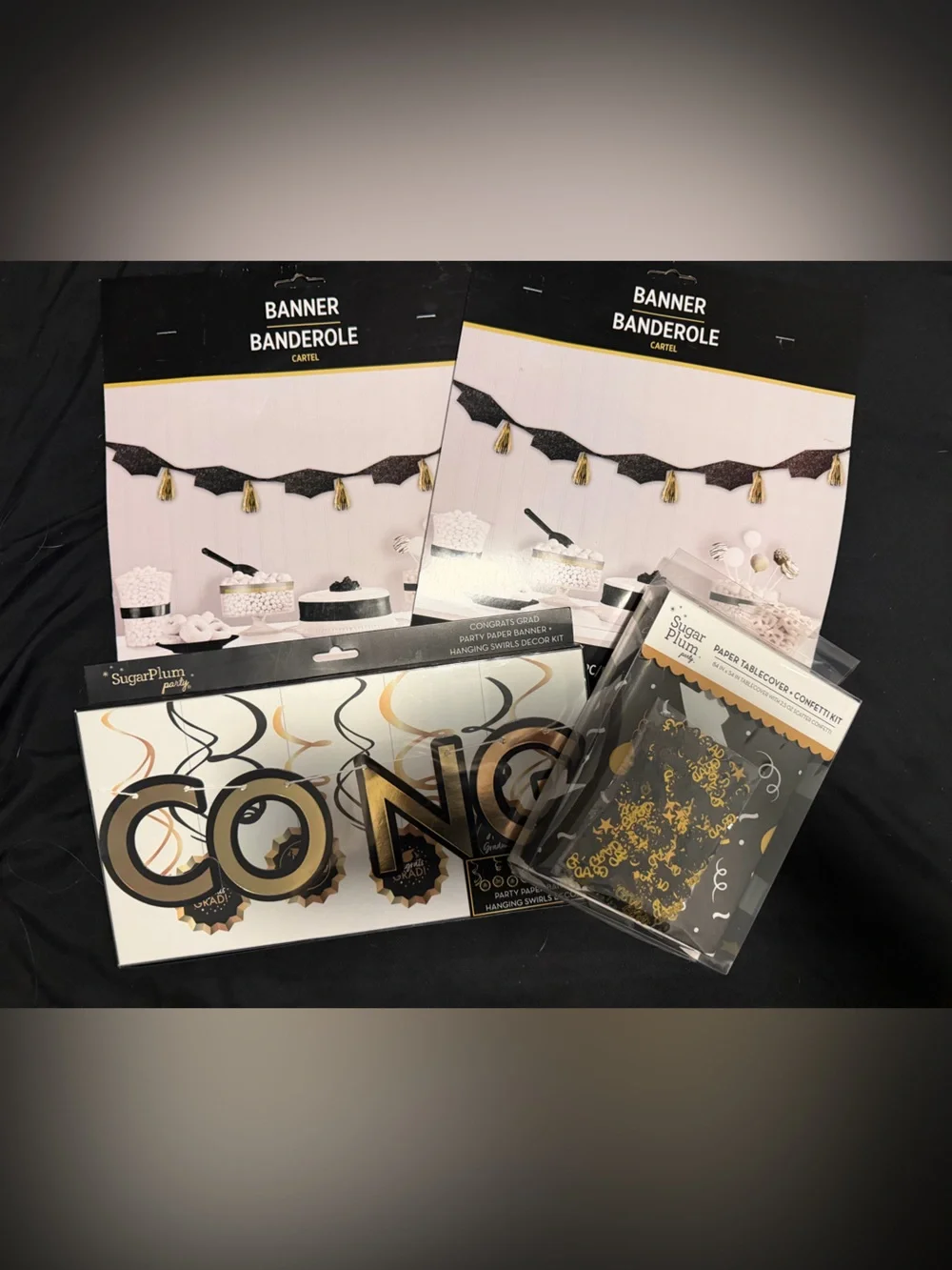 Congrats Grad Black and Gold Party Decorations